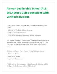 Airman Leadership School (ALS) Study Guide: Questions and Solutions
