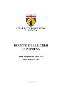 Appunti di Diritto Delle Crisi d'Impresa