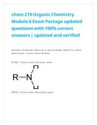 Chem 219 Organic Chemistry Module 6 Exam Portage learning (124 questions) updated Qs & As
