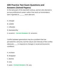 GRE Practice Test: Solved Exam Questions and Answers