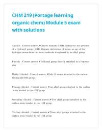 CHM 219 (Portage learning organic chem) Module 5 exam with solutions