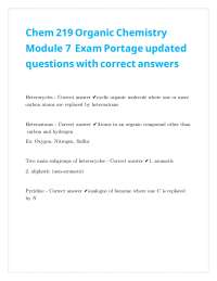 Chem 219 Organic Chemistry Module 7 Exam Portage updated questions with correct answers