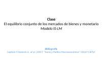 Macroeconomía Equilibrio IS-LM