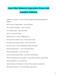 Laser Hair Removal Apprentice Exam: Questions and Answers