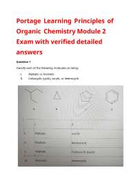 Portage Learning Principles of Organic Chemistry Module 2 Exam with verified answers