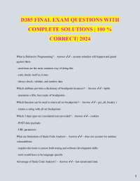 Web Application Security: D385 Final Exam Q&A with Solutions