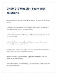 CHEM 219 Module 1 Exam with solutions