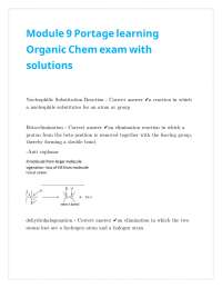 Chem 219 Organic Chemistry Module 9 Exam Portage learning updated questions with answers