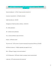BRT exam | Actual Questions and Answers Latest Updated 2024/2025  (Graded A+) Manual handl