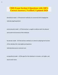 CBIS Exam Section 6 Questions with 100%  Correct Answers | Verified | Updated 2024 biomedi