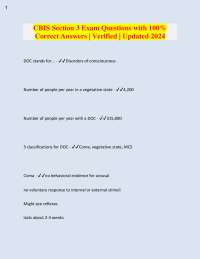 CBIS Section 3 Exam Questions with 100%  Correct Answers | Verified | Updated 2024 DOC sta