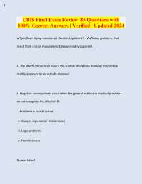 CBIS Final Exam Review |85 Questions with 100% Correct Answers | Verified | Updated 2024 W
