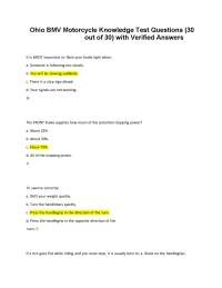 Ohio BMV Motorcycle Knowledge Test Questions (30 out of 30) with Verified Answers.