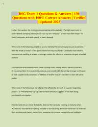 BSG Exam 1 Questions & Answers | 130  Questions with 100% Correct Answers | Verified  | Up