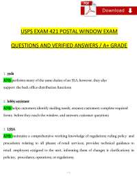 US Postal Service Exam Preparation: 421 Questions and Answers