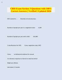 CBIS Exam Section 3 Questions with 100%  Correct Answers | Verified | Updated 2024 DOC sta