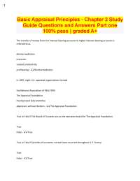 Basic Appraisal Principles - Chapter 2 Study  Guide Questions and Answers Part one 100% pa
