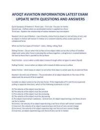 AFOQT AVIATION INFORMATION LATEST EXAM UPDATE WITH QUESTIONS AND ANSWERS