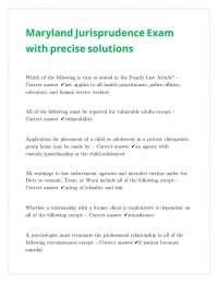 Maryland Jurisprudence Exam (156 questions) with precise detailed solutions