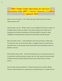 BSG Study Guide Questions & Answers |  Questions with 100% Correct Answers | Verified  | U