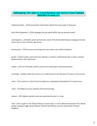Anthropology 101: Quiz Questions and Answers for Exam Preparation