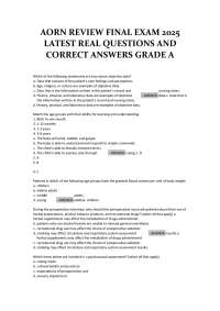 AORN Review Final Exam 2025 | Latest Real Questions and Correct Answers – Grade A