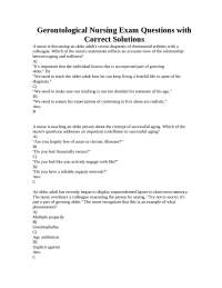 Gerontological Nursing Exam Questions and Answers
