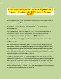 Cvent Event Management Certification | Question &  Answers | Questions with 100% Correct A