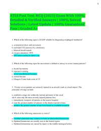 ATLS Post Test. MCQ (2025) Exam With 100%  Detailed & VerifiedAnswers | 100% Solved Soluti