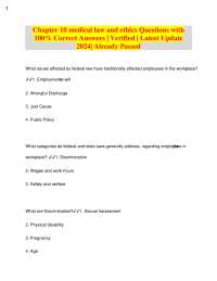 Medical Law and Ethics: Employment Law Q&A