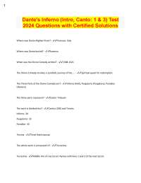 Dante's Inferno: Comprehensive Test with Certified Solutions