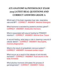ATI Anatomy & Physiology Exam 2025 | Latest Real Questions and Correct Answers – Grade A