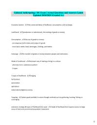 Cultural Anthropology: Economic Systems and Political Organization