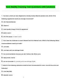 Acne Treatment Protocols: Test Questions and Solutions for Skincare Professionals