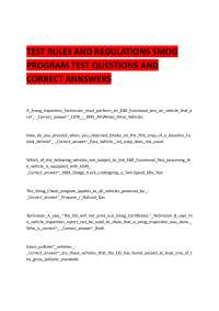 TEST RULES AND REGULATIONS SMOG PROGRAM TEST QUESTIONS AND CORRECT ANNSWERS.pdf