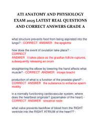 Anatomy and Physiology Exam Questions and Answers