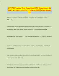 CFCM Exam Practice Questions 2023: Federal Contract Management