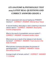 ATI Anatomy & Physiology Test 2025 | Latest Real Questions and Correct Answers – Grade A