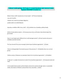 Cultural Anthropology Exam Q&A: Society, Religion, and Ethnicity