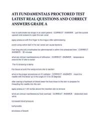 Nursing Fundamentals: Proctored Test Q&A for Exam Preparation