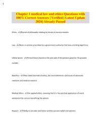 Medical Law and Ethics: Key Concepts and Principles