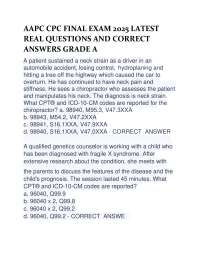 AAPC CPC Final Exam 2025 | Latest Real Questions and Correct Answers – Grade A