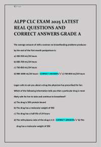 Breastfeeding and Lactation Exam Questions and Answers