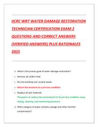IICRC WRT WATER DAMAGE RESTORATION  TECHNICIAN CERTIFICATION EXAM 2  QUESTIONS AND CORRECT