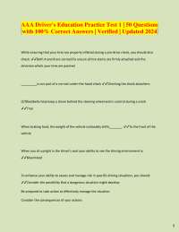 AAA Driver's Education Practice Test 2024: 50 Questions & Answers