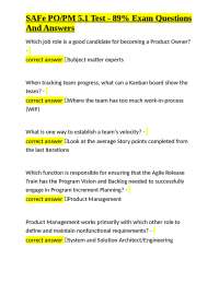 SAFe PO/PM 5.1 Exam Questions and Answers