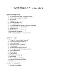Ispitna pitanja iz Medicinske patofiziologije