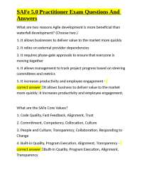 SAFe 5.0 Practitioner Exam Questions And Answers