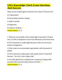 SAFe Knowledge Check: Exam Questions and Answers