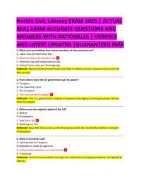 Florida Civic Literacy EXAM 2025 | ACTUAL  REAL EXAM ACCURATE QUESTIONS AND  ANSWERS WITH